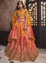 Banarasi Silk Yellow Wedding Wear Embroidery Work Lehenga Choli